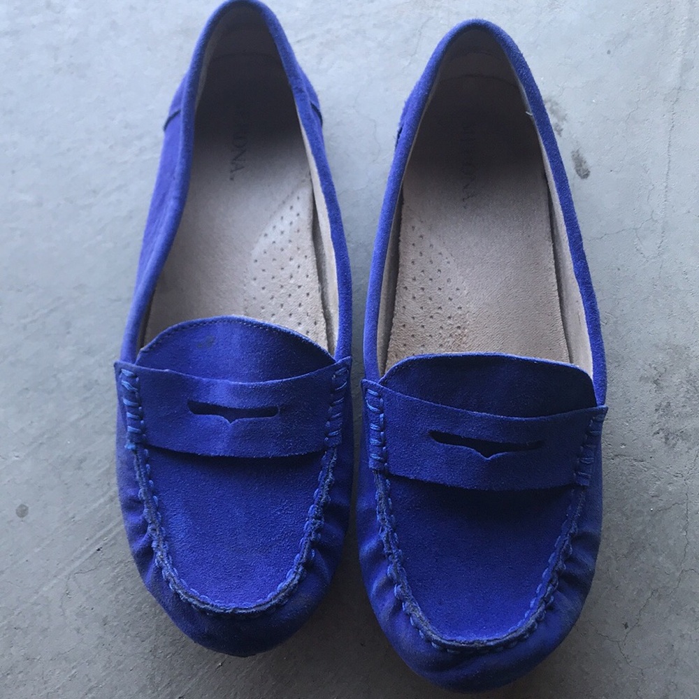 Cobalt blue penny loafers